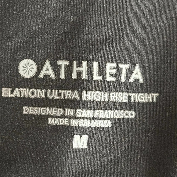 Athleta Elation Ultra High Rise Tight in Black Velvet - Size Medium - Picture 5 of 6